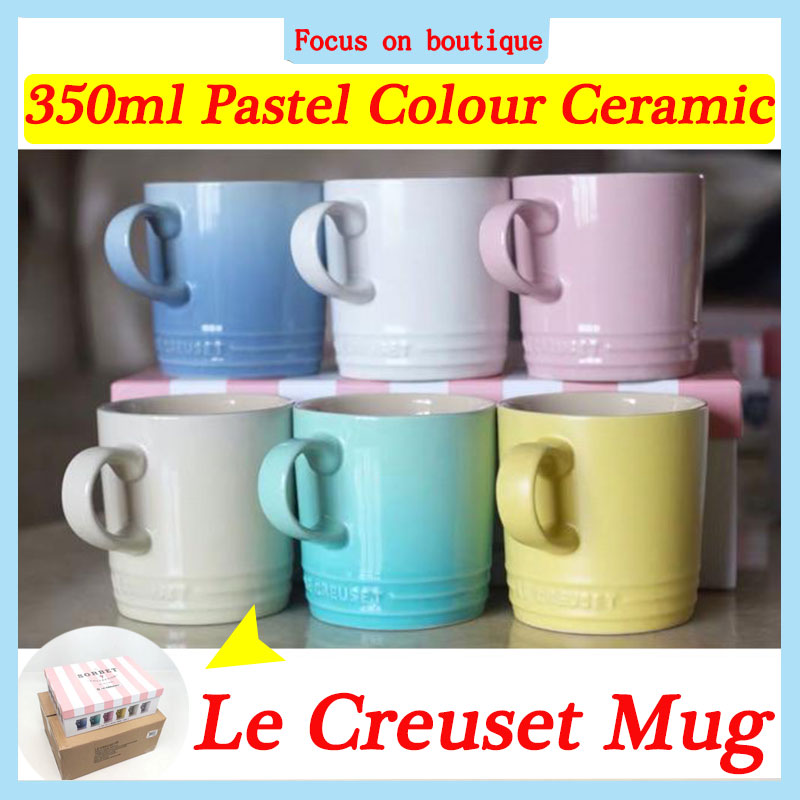 Gambar LE CREUSET Mug France  Stoneware Sorbet Edition 350ml Pastel Colour Ceramic Mug Tea Cup Coffee Cup Rainbow Color Couple Student Ceramic Water Cup