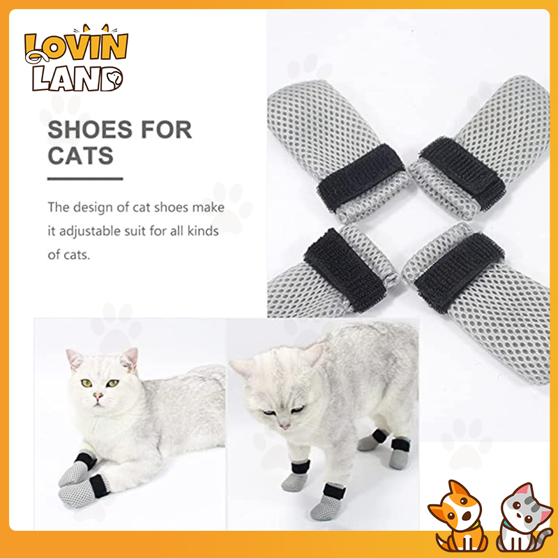 Lovinland bốt chống trầy giày cho mèo bốt bọc móng tay găng tay cào phòng ngừa bảo vệ chân mèo bốt cào chải lông cho thú cưng khi tắm tại nhà