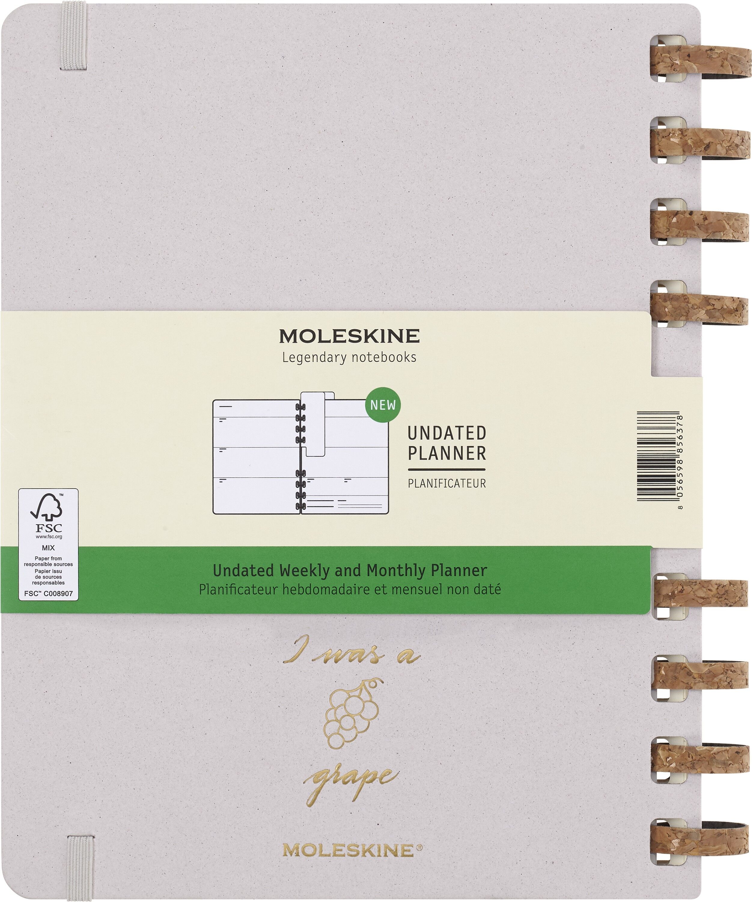 Moleskine vỏ cứng hình trái nho nghiền 12 tháng sổ kế hoạch xoắn ốc chưa xác định thời gian cực lớn