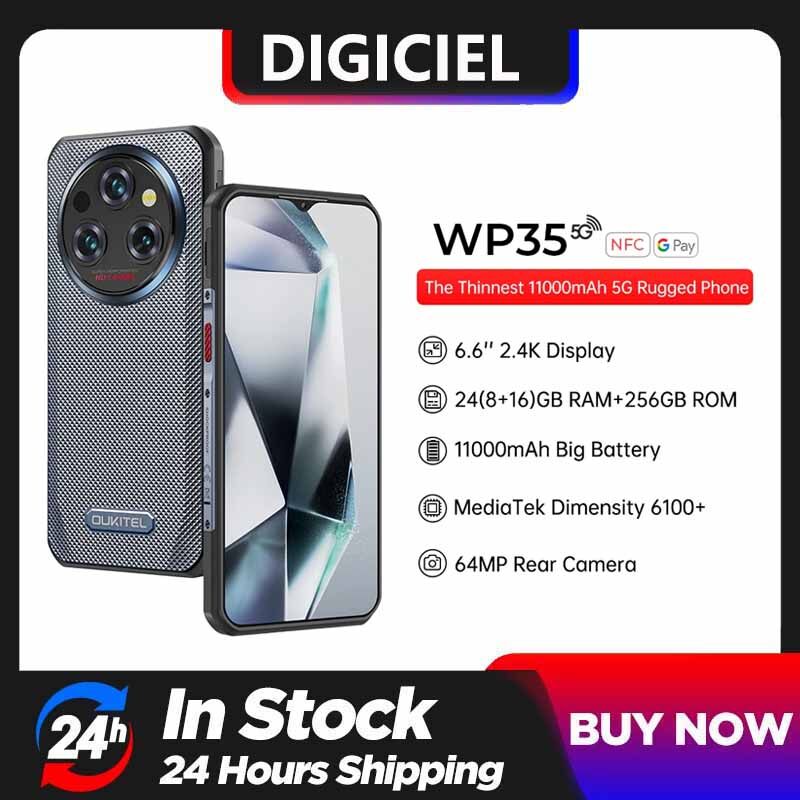 [World Premiere] Oukitel WP35 5G Rugged Smartphone 6.6" 2.4K 11000 mAh 24GB+256GB Mobile Phone Android 14 64 MP NFC Cell Phone ราคา 9,556 บาท*ส่งฟรี