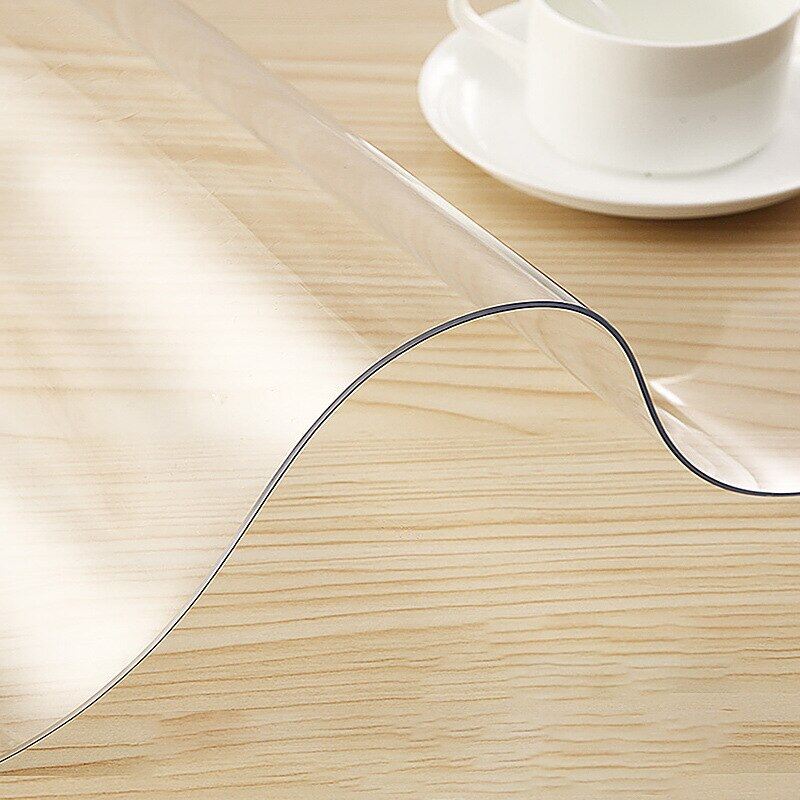Gambar 1.5Mm PVC Tablecloth Transparent Waterproof Table Cover Oil Proof Soft Glass Protection Kitchen Cover Dining Table Table Cloth