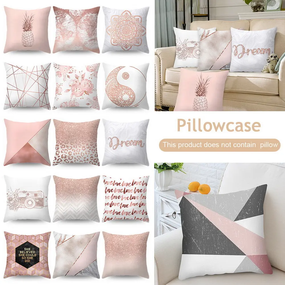 rose pink cushion covers