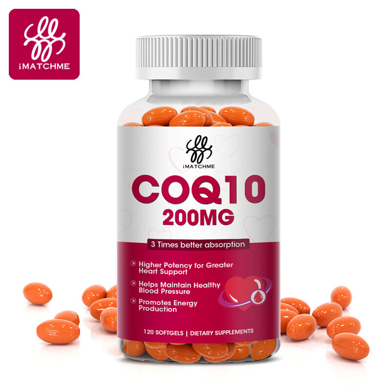 Viên nang Coenzyme CoQ10 iMATCHME 200mg thúc đẩy sức khỏe tim mạch, lượng đường trong máu thấp, cung cấp năng lượng, vitamin