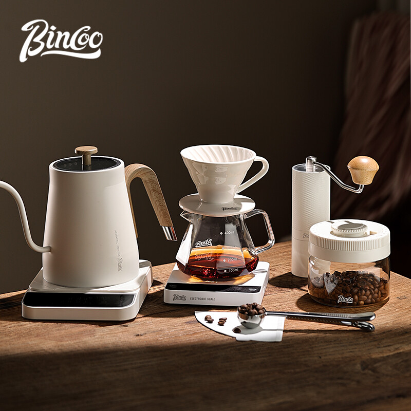 Bincoo Tay Đổ phin pha cà phê Bộ lọc Glass Brew Chia Sẻ Nồi Trà Pha & Nhiệt Độ Duy Giữ Ấm đun nước điện Thép Không Gỉ