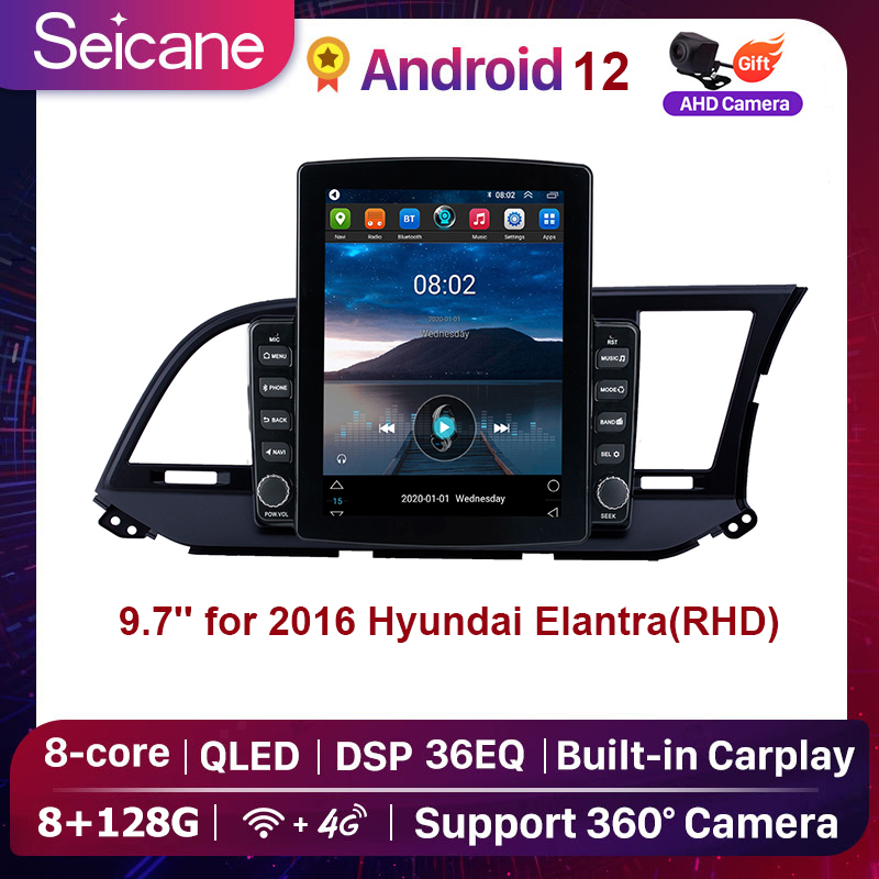 Seicane 9.7 Inch QLED Touchscreen Android 12.0 Car GPS Multimedia Player Radio for 2015 2016 Hyundai Elantra RHD 8-Core DSP Head Unit AUTO Player Multimedia Support SWC Split Screen Netflix PlayStore Waze YouTube support 360 camera ราคา 9,999 บาท*ส่งฟรี