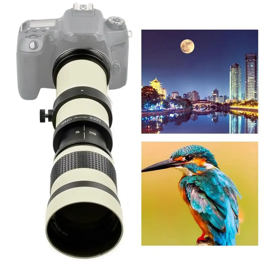 White 4 800mm Aperture F 8 3 16 Telescope Full Manual Focusing Telephoto Zoom Lens For Nikon F Olympus Om Canon Ef Smount Zoom Lazada Ph