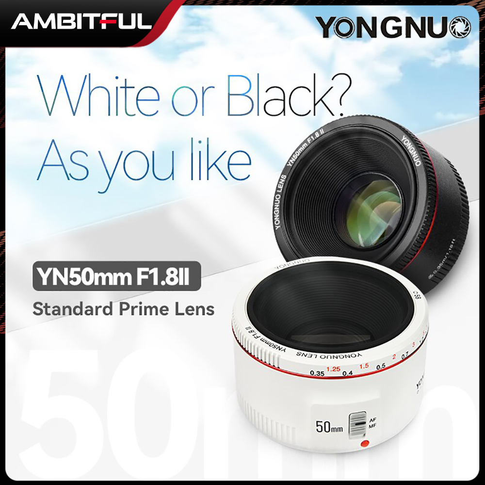 YONGNUO YN50mm F1.8 II Large Aperture Auto Focus Small Lens With Super Bokeh Effect For Canon EOS 70D 5D3 600D DSLR Camera YONGNUO 50mm F1.8 II ราคา 3,800 บาท*ส่งฟรี