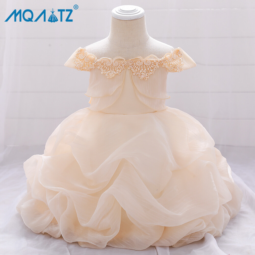 Đầm Sinh Nhật MQATZ Cho Bé Gái, Đầm Ren Công Chúa Một Vai Dự Tiệc Có Ren 0-5 Nămsl1961xz