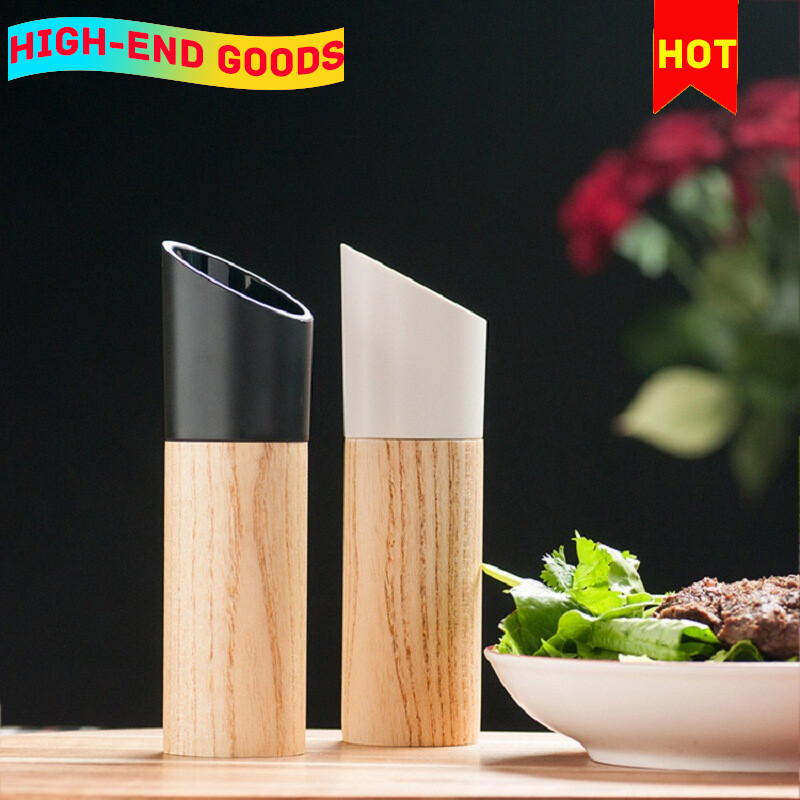 Gambar ?100% Quality Assurance?  Ceramic Grinding Core Wooden Manual Black Pepper Grinder Wooden Household Peppercorn Sea Salt Grinding Bottle Nordic Style