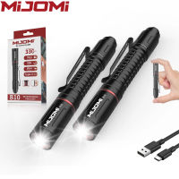 [Buy 1 Get 1 Key Light ]MIJOMI Pen Light B10Type-C Rechargeable Flashlight 330 lumen LED Flashlight IPX4 Waterproot Pocket Flashlight for Outdoor camping Emergency Christmas gift