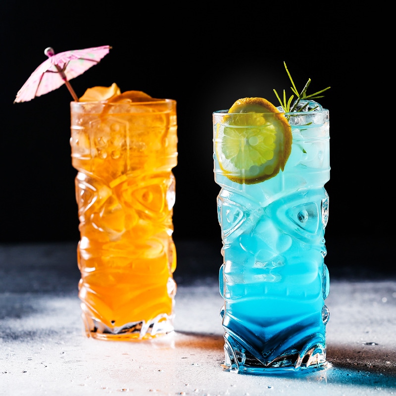 Gambar ?CW? Tiki Cocktail Tumblers Water Glass Kawaii Insulated Water Bottle Cup CupsCute MugsGlasses Sublimation Tumbler