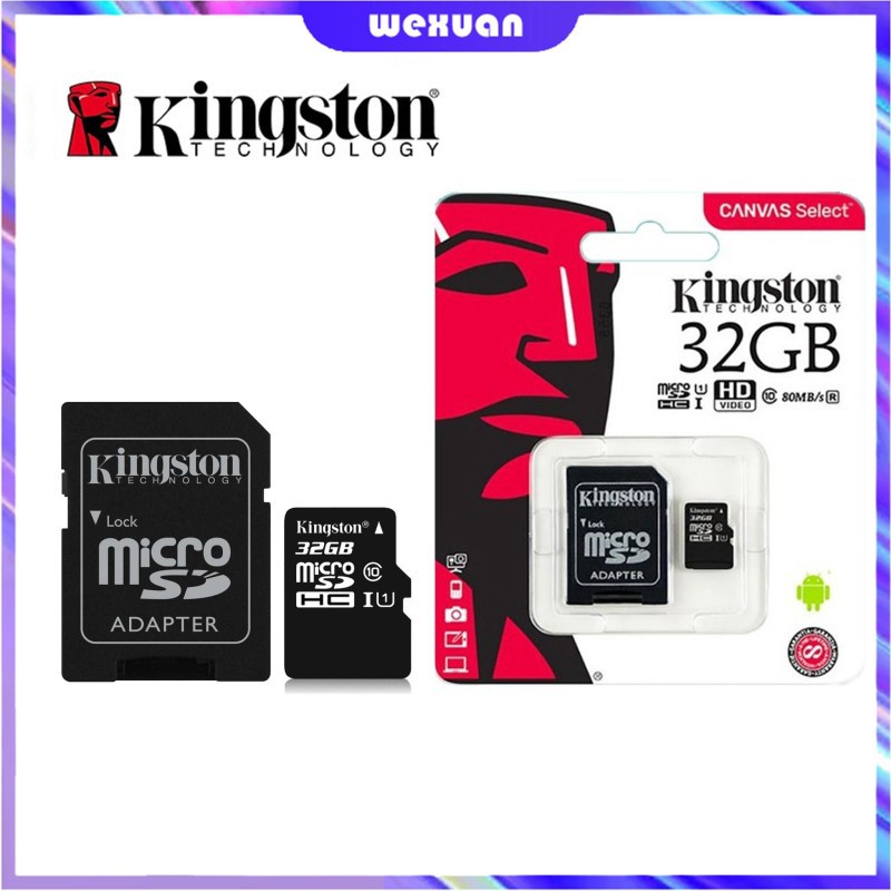 Thẻ nhớ kingston thẻ sd thẻ micro sd tf class10 80 mb/giây 16gb/32gb/64gb/128gb/256gb