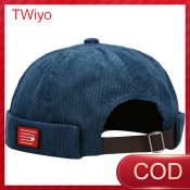 TWiyo Retro Mens Corduroy Docker Brimless Hats Skullcap Beanie Sailor Cap Rolled Cuff