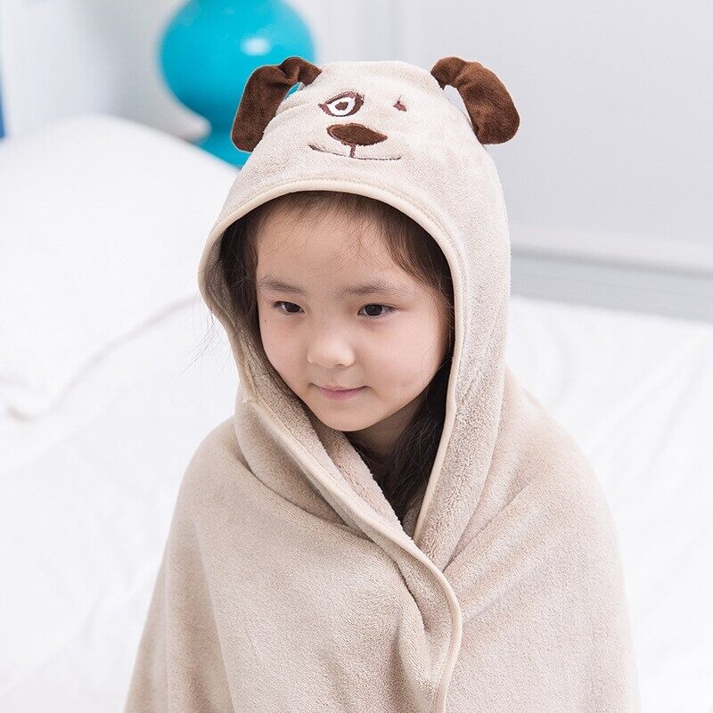 Stylish Lovely baby bath towel cute animal shape hooded baby bathrobe