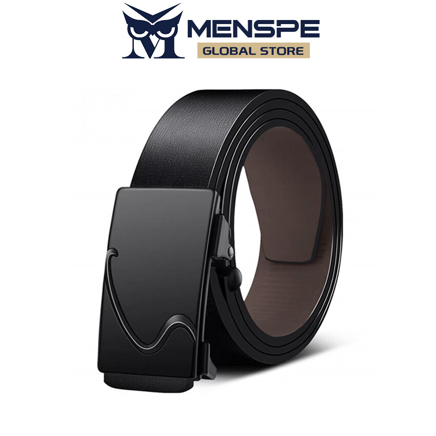 MENSPE Men Belts Real Cowhide Leather Belts Automatic Buckle Belt for Men Original Leather Men’s Waist Belts Nonporous Casual Business Belt Jeans Belt for Men