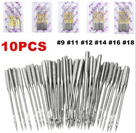 10 Pcs Household Sewing Machine Needles Kit Packing #11 #12 #14 #16 #18 For Old Type Janome Sewing MachineSinger Brother Sewing