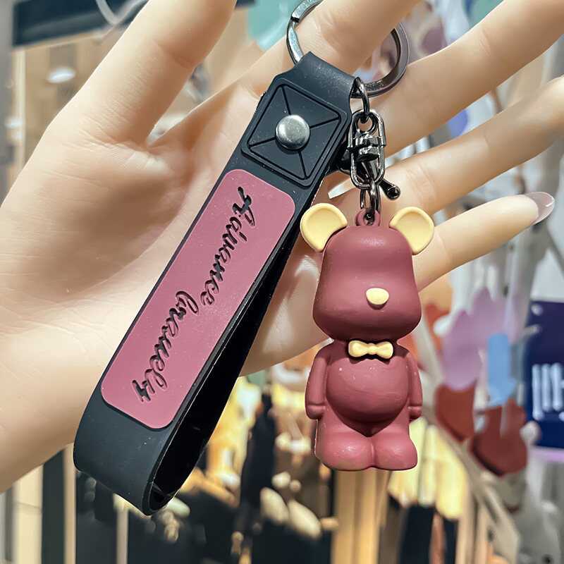Gấu phim hoạt hình Móc Chìa Khóa bearbrick Móc Khoá dạng túi lớn Mặt dây chuyền với dây cho món quà
