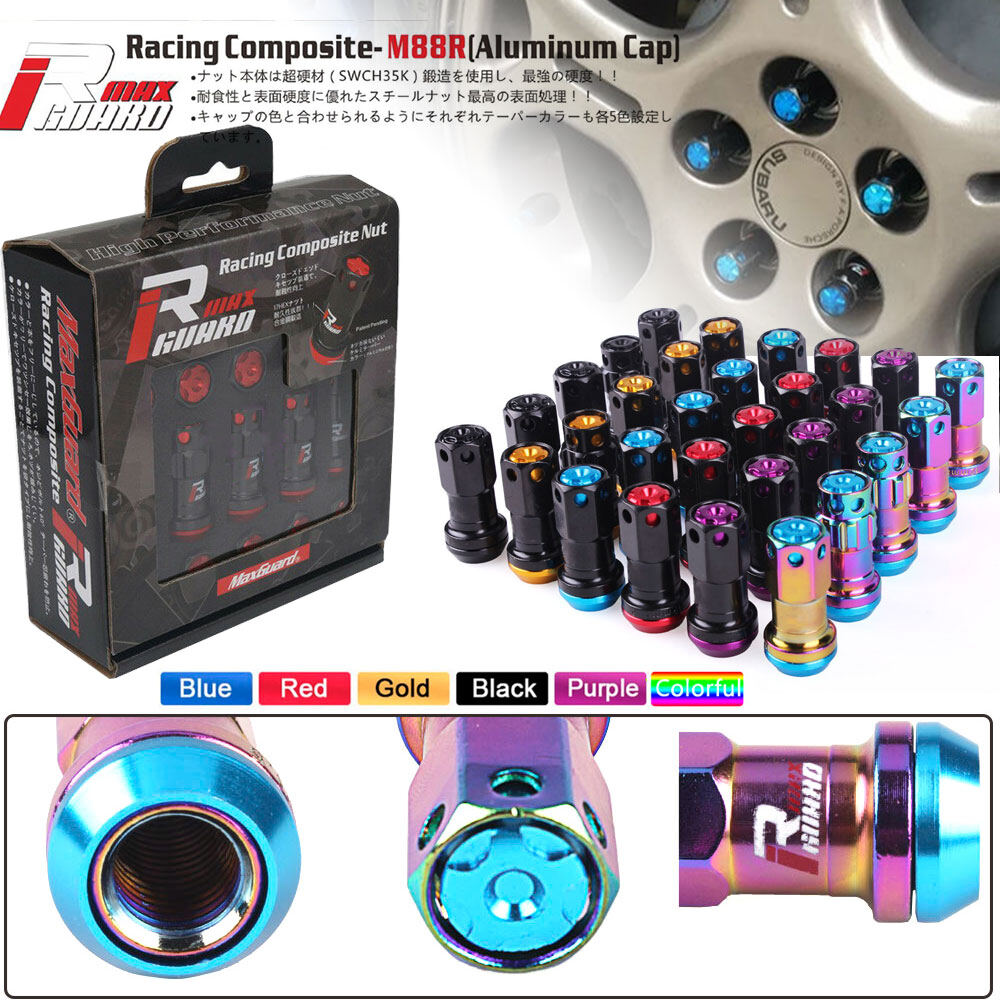 Đai ốc bánh xe kiểu r40 mới đai ốc bánh xe đua m12x1.5 / m12x1.25 bằng thép 20 chiếc đai ốc khóa bánh xe vành thể thao đua xe