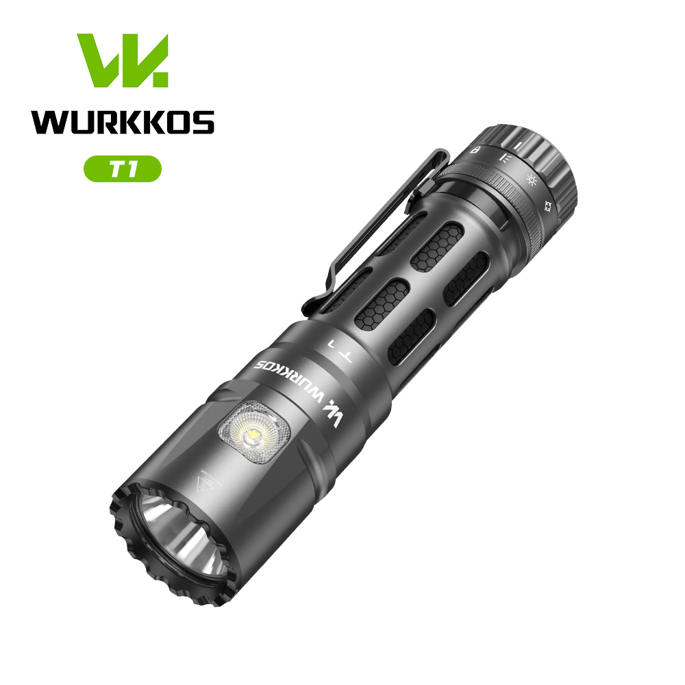 【New Release】Wurkkos T1 Tactical Utility Flashlight with Multi-Color Side Light, Rotate Switch Smart Indicator, 5500 Lumens, 21700 Battery Rechargeable 415m Throw ราคา 3,970 บาท*ส่งฟรี