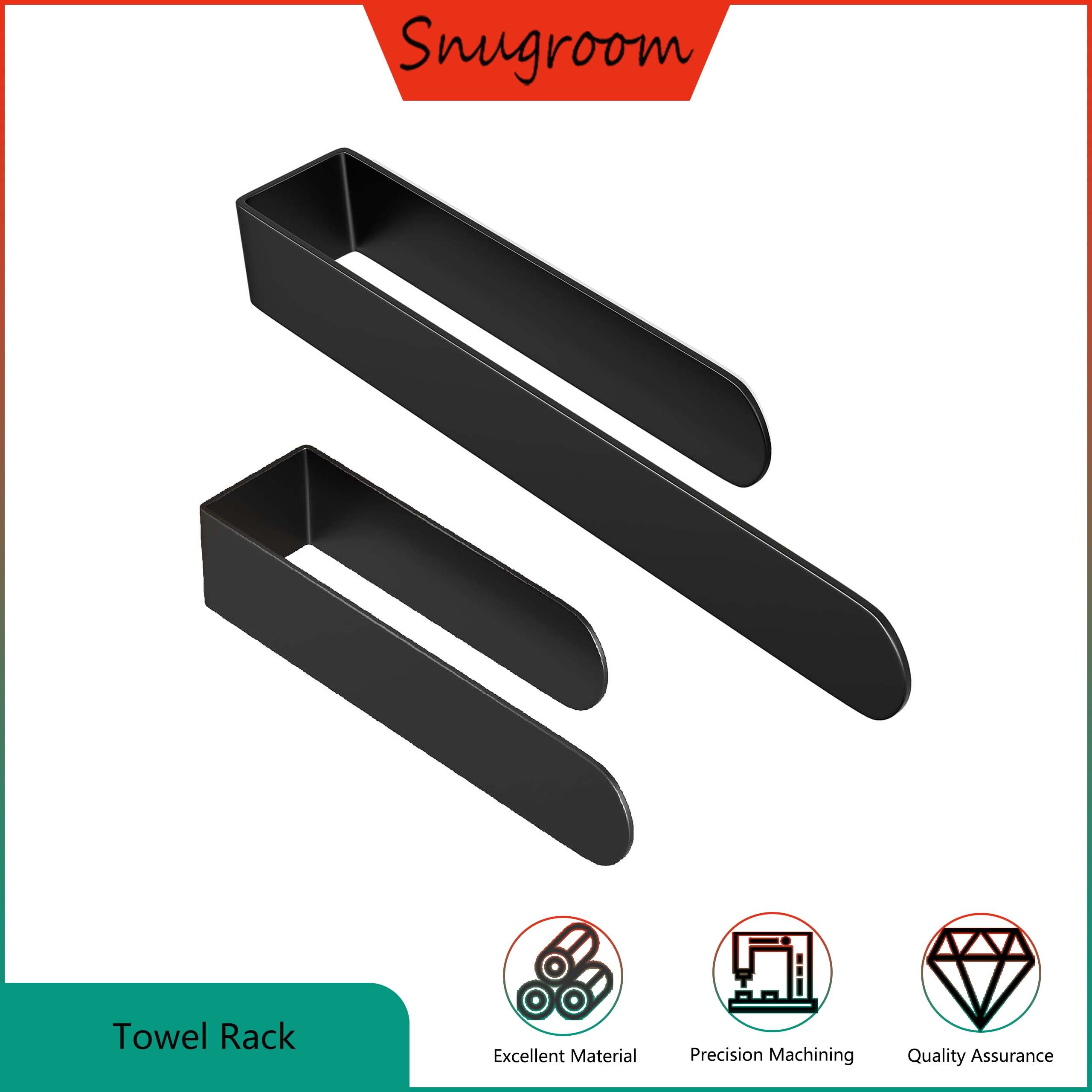 Sngroom Black 14 Inch Stainless Steel Self-Adhesive Wall Mounted Bathroom Hand Towel Holder ราคา 304 บาท*ส่งฟรี