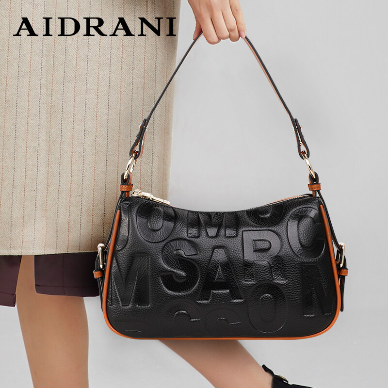 AIDRANI new monogram design women's underarm bag one-shoulder cross-body women's cowhide large capacity ราคา 1,325 บาท*ส่งฟรี