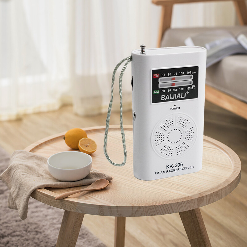 P12 nhỏ đa năng mini đài phát thanh di động retro con trỏ đài phát thanh FM/Đài phát thanh AM bạc đen
