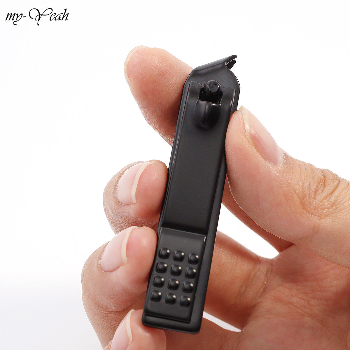 myyeah 1 Chiếc Kéo Cắt Móng Tay Miệng Xiên Màu Đen Cắt Móng Tay, Thép Không Gỉ Móng Tay