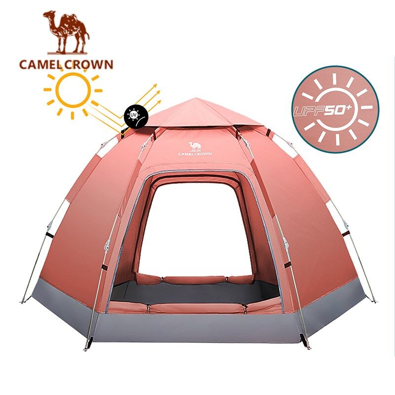 CAMEL CROWN Lều Mở Tự Động Ngoài Trời 3 Giây Lều Chống Nắng Và Chống Nước Không Gian Rộng 3-5 Người Dùng Cho Gia Đình