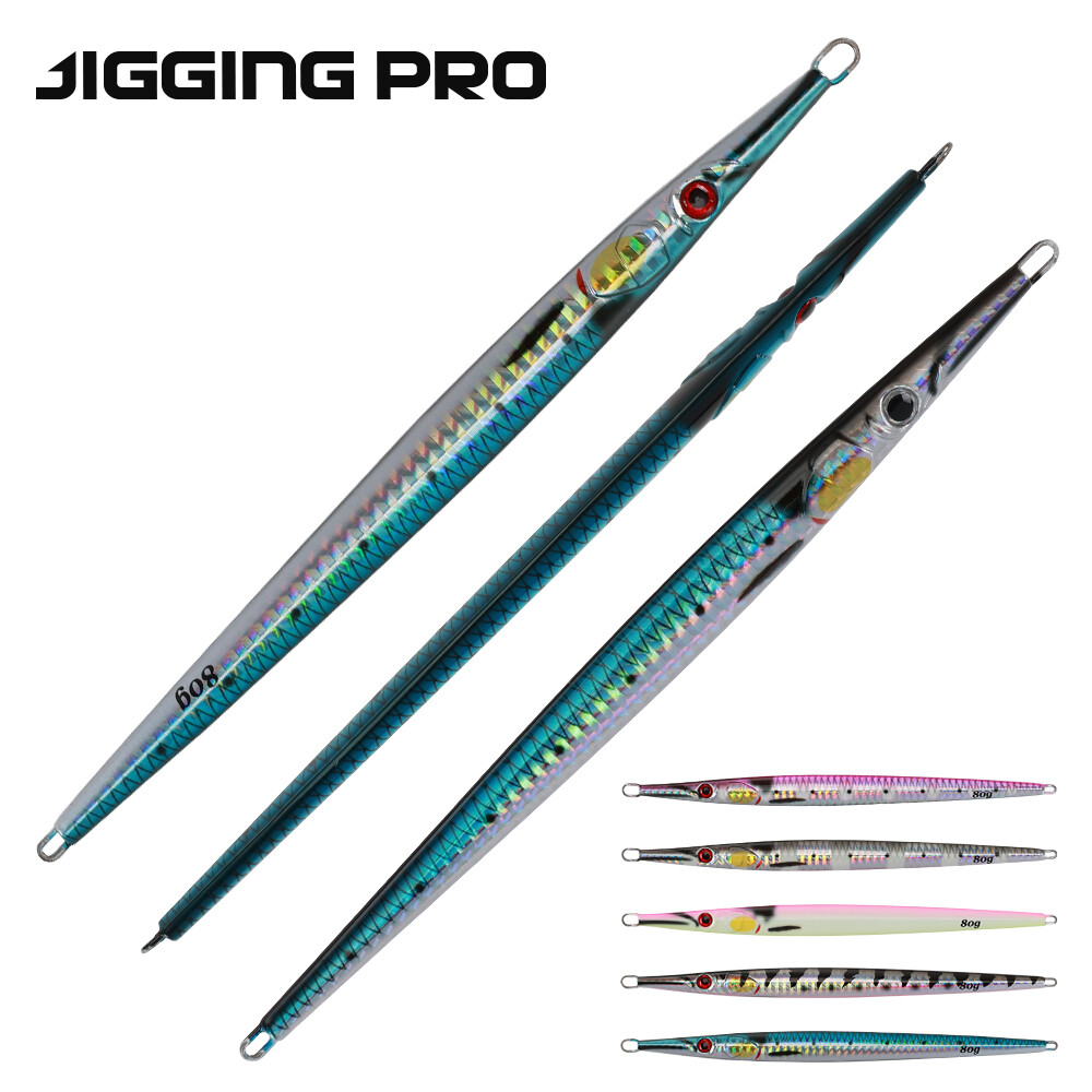 Jigging Pro 60G 80g 100g 3D kim Jig câu cá nước mặn mồi cao độ mồi Jig Mồi Câu rung bằng kim loại
