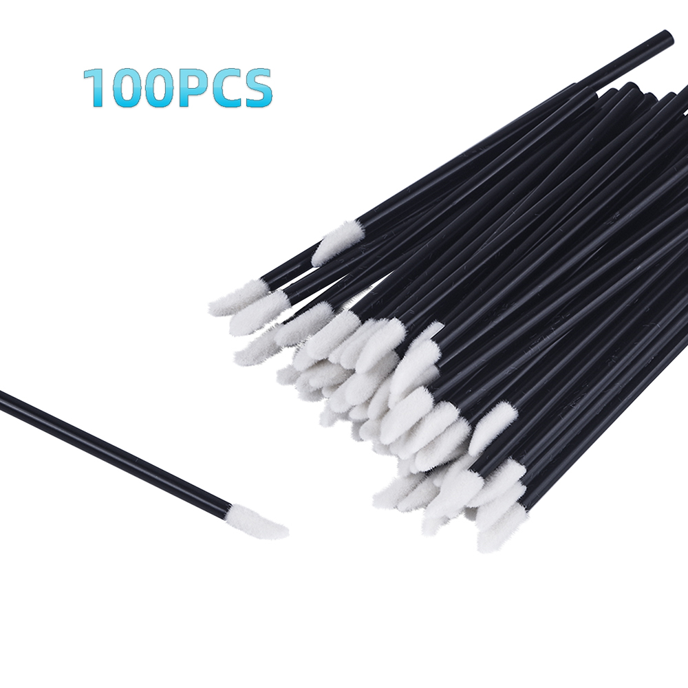 100pcs dùng một lần mỹ phẩm trang điểm cọ môi son môi son bóng y Wands Bút Cleaner Applicator Eyeshadow Son bóng bàn chải công cụ