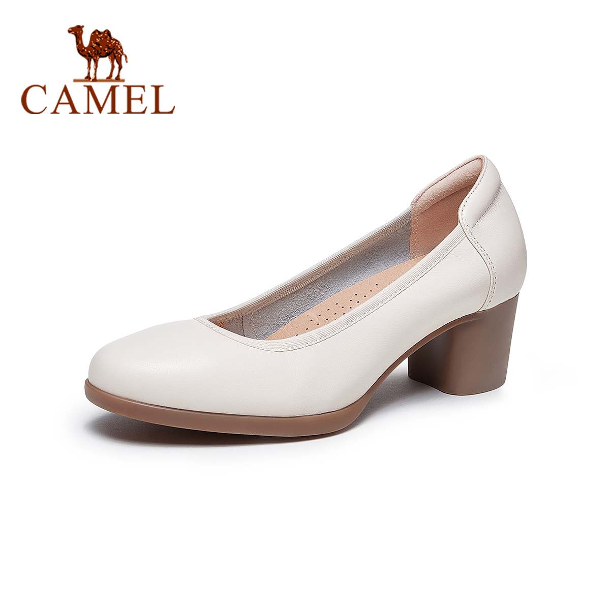 Cameljeans New Soft Sole Work Shoes Genuine Leather Thick Heel High Heels Shoes for Women ราคา 1,953 บาท*ส่งฟรี