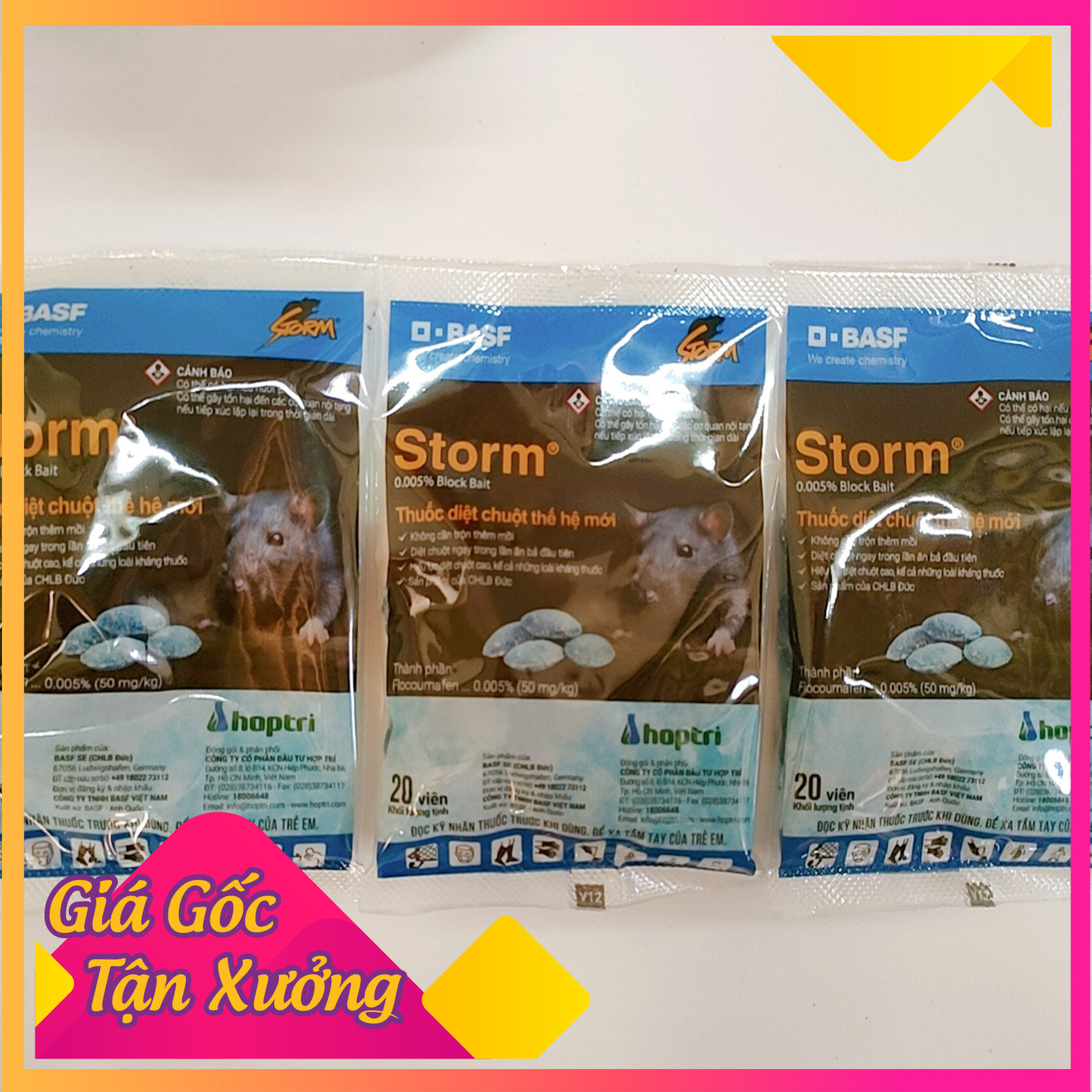 Thuốc diệt chuột sinh học Storm - Thuốc chuột Storm Chuột kẹo viên , bả chuột kẹo gói 20 viên SIÊU DIỆT CHUỘT