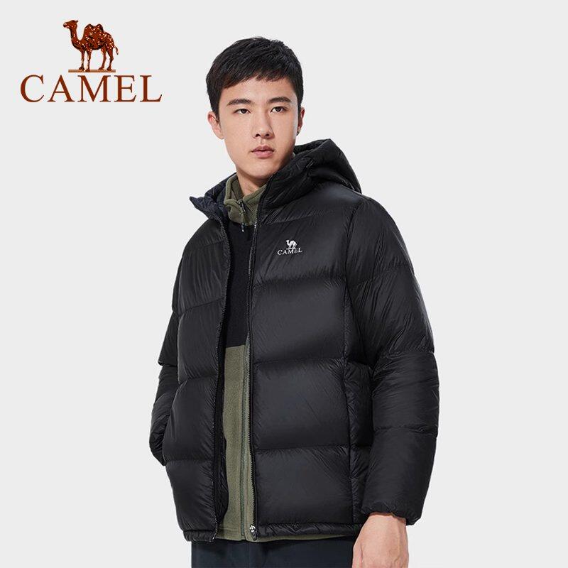 Cameljeans Áo khoác lông vũ ngoài trời Nam Mùa Đông mới trùm đầu dày lông vịt trắng áo khoác bánh mì nam