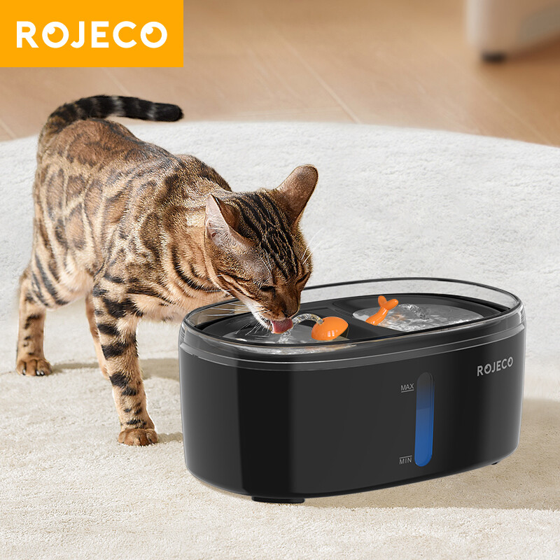 ROJECO 2.5L Dual-bình uống nước cho thú cưng nước tự động cho thú cưng Dispenser Phụ Kiện Bộ lọc Tự Động Người uống Cho Mèo trụ uống nước