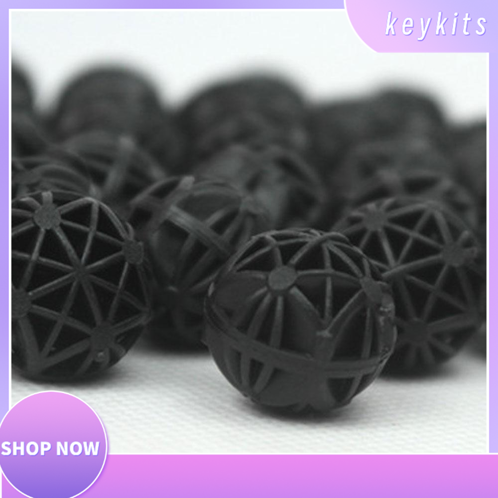 100pcs 18mm Biological Bio Balls Aquarium Fish Nano Tank Wet/Dry Canister Filter Media Black