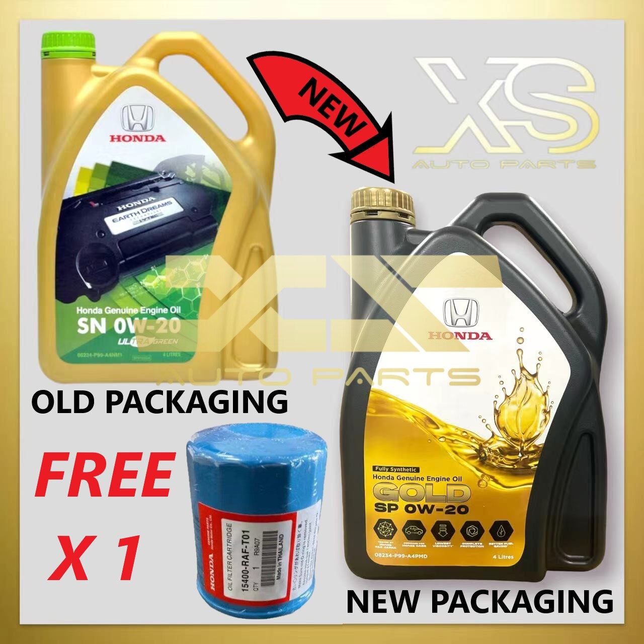 Honda Genuine Fully Synthetic Ultra Green SN 0W-20 Engine Oil + FREE Honda Oil Filter 0W20