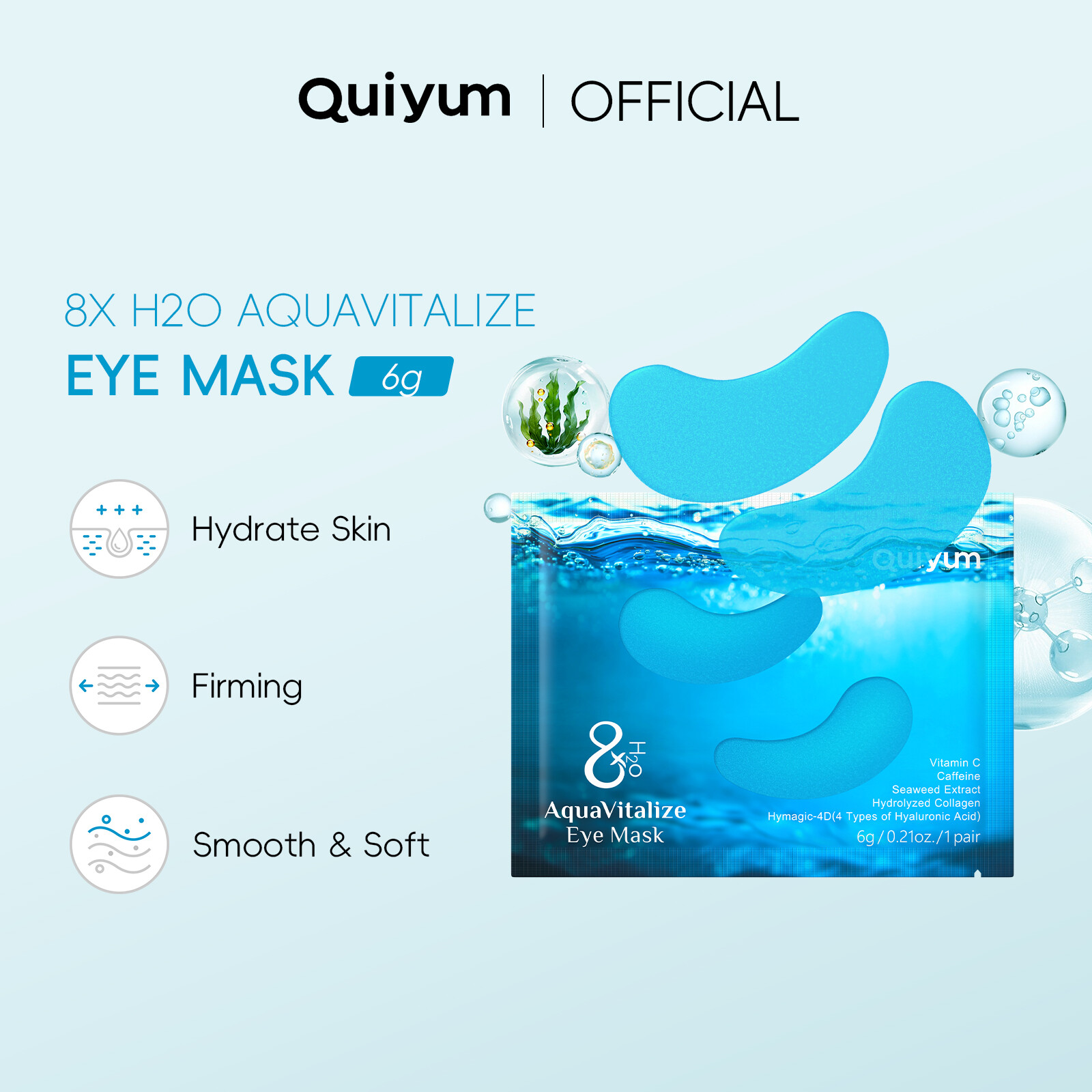 Quiyum 8x H2O aquavitalize Mặt Nạ Mắt 6g giảm quầng thâm giữ ẩm hrydrating làm săn chắc mịn