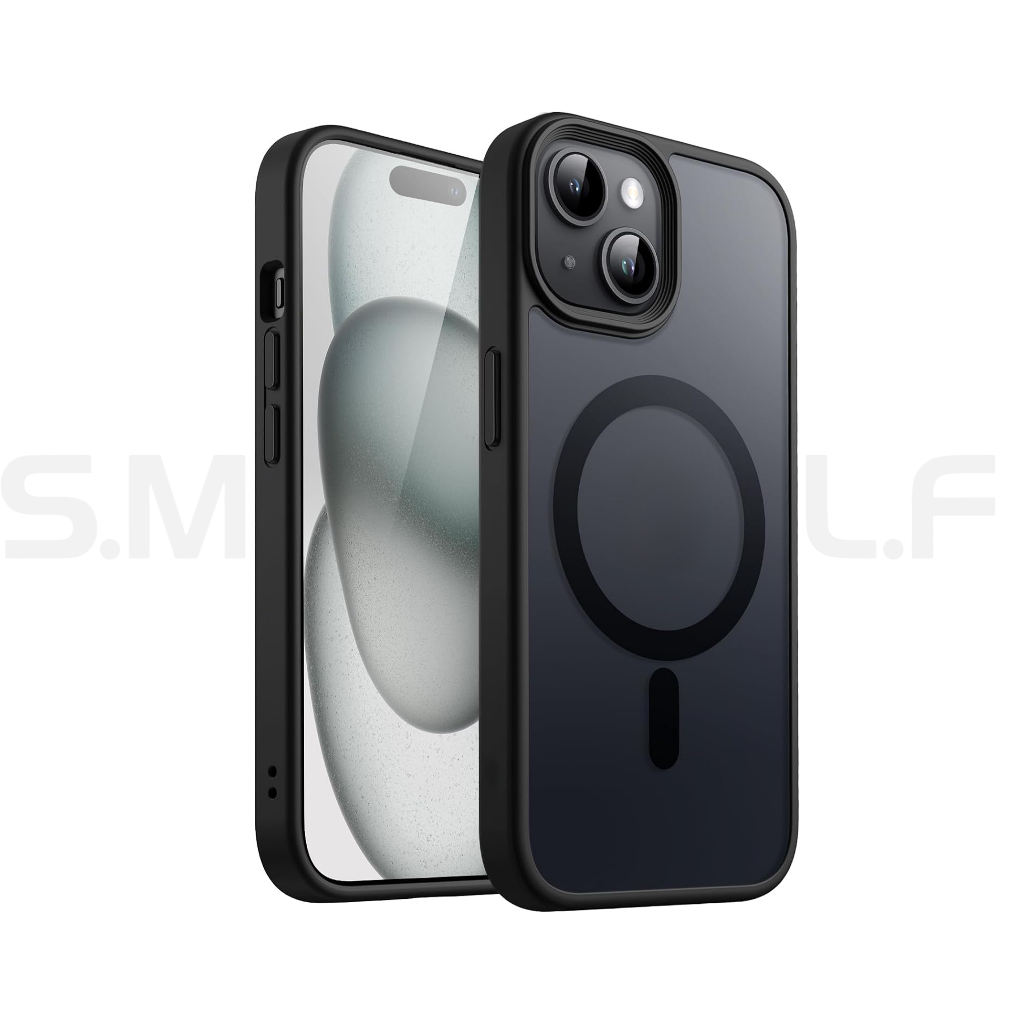 SMLF Magsafe Case For iPhone 16 Pro Max 15 Pro Max 14 Pro Max 13 Pro Max 12 Pro Max 15 Plus 14 Plus Anti-Yellowing Matte Skin Feeling Back Cover Military Shockproof Casing Slim Translucent Magnetic Case - Image 2