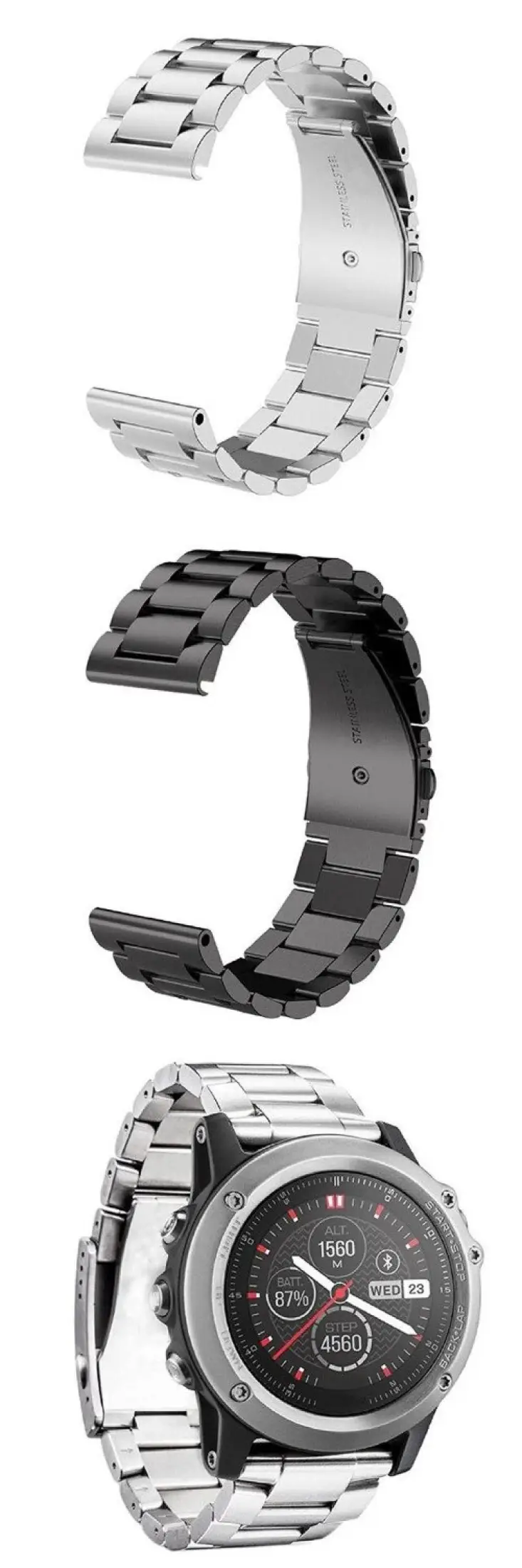 24mm Stainless Steel Wristband Strap Bracelet For Kospet Hope Optimus Pro Brave Smart Watch Phone Men Watch Band With Free Tool Lazada Singapore