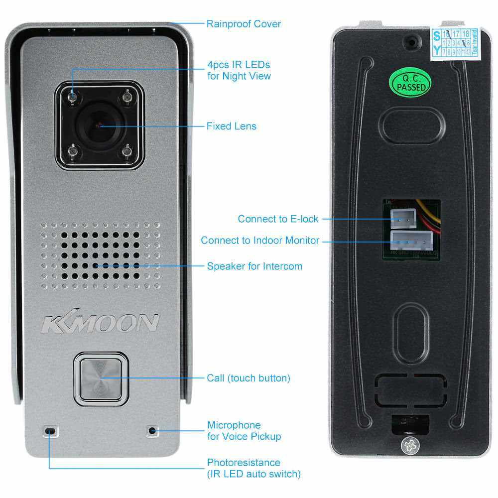 KKmoon 7''Color TFT LCD Video Door Phone Intercom Doorbell Unlock