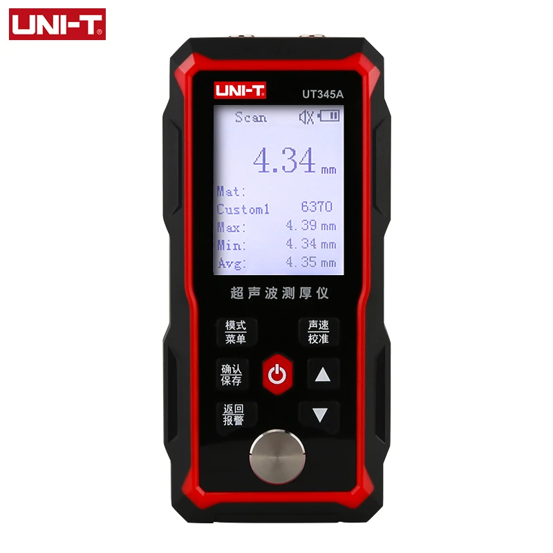 UNI-T Ultrasonic Thickness Gauge UT345A High-sensitive Probe Thickness Gauge 1~300mm 2.4 LCD Display ราคา 3,860 บาท*ส่งฟรี