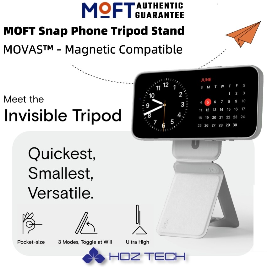 Moft movas™Chụp giá đỡ điện thoại ba chân vô hình, tương thích từ tính, nhiều góc, giá đỡ điện thoại gấp và chân đế chụp ảnh selfie