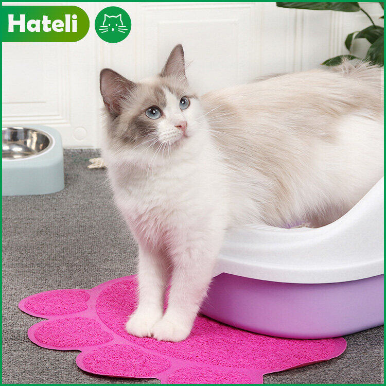 【HATELI】Brand Thảm Vệ Sinh Cho Mèo Mới Thảm Cho Ăn, Bát Đĩa Cho Cún Con Mèo Con Khay Lót Đĩa Miếng Lau Dọn Gọn Gàng Dễ Dàng Thảm Vuốt Chó Mèo, Nóng