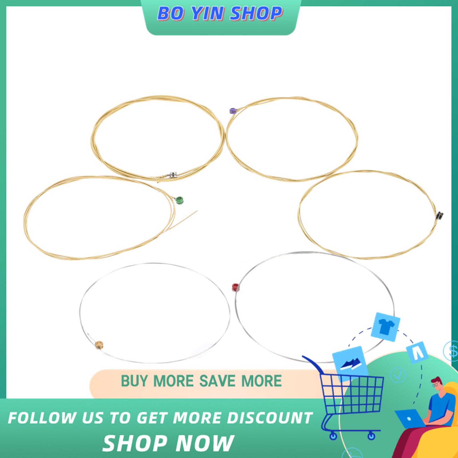 Orphee TX620 6pcs Acoustic Folk Guitar String Set Phosphor Bronze Extra Light Tension