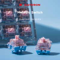 GATERON Melodic Keyboard Switches Clicky RGB LED 5 Pin Factory Pre-lubed 60gf Key Switches for MX Mechanical Keyboard