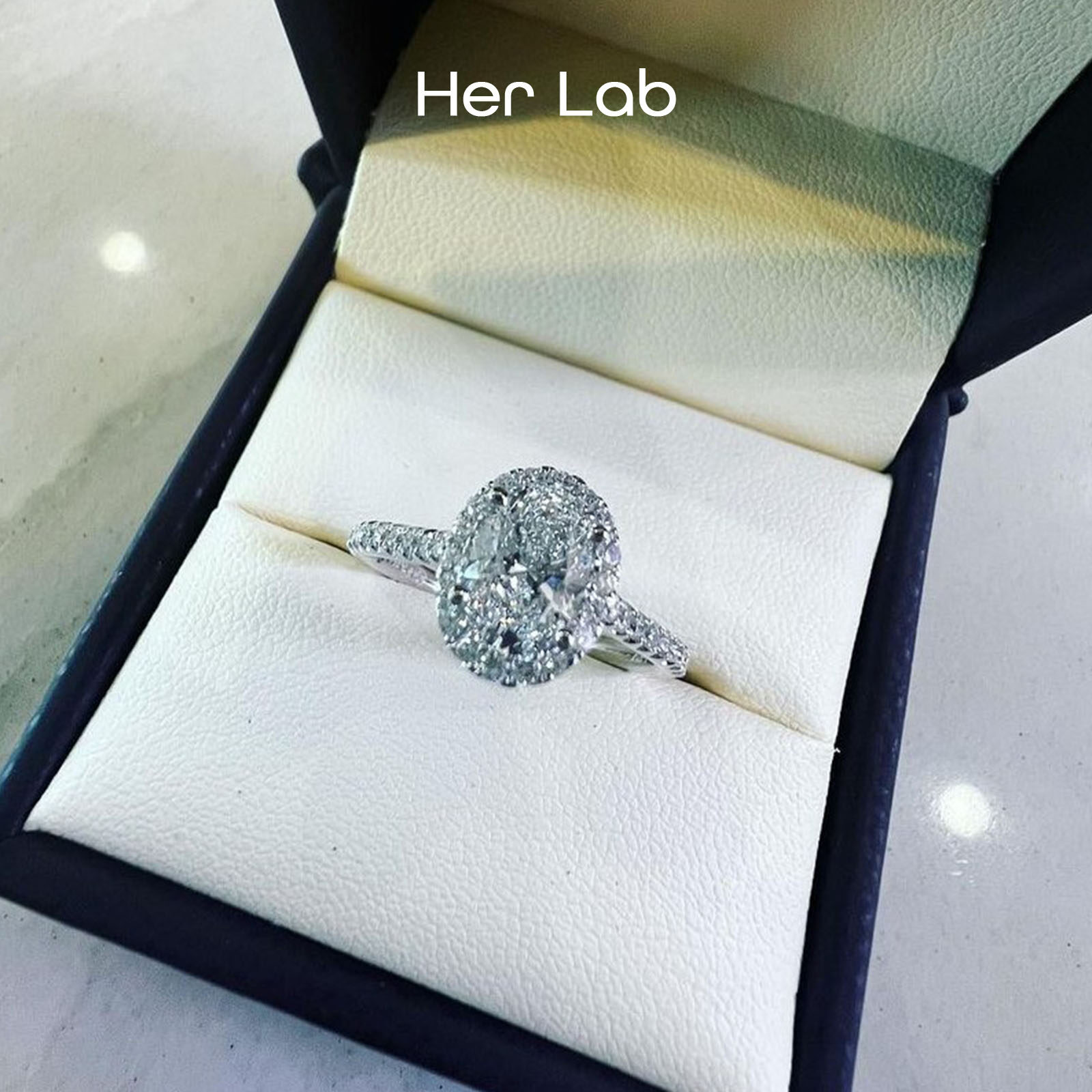 Her Lab Jewelry | Genuine Moissanite White Gold Diamond Ring, 2Carat, Original GRA Report 100% Pass Diamond Selector. Fashion Dove Egg Cut Diamond Ring, PT 950 Platinum Wedding Rings, Luxury Diamond Rings For Women ราคา 10,945 บาท*ส่งฟรี