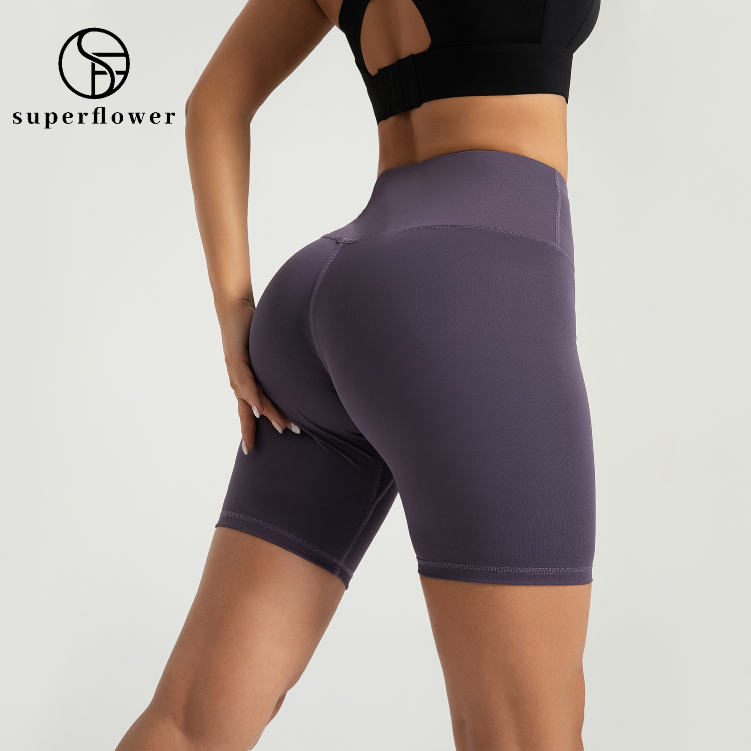 Quần soóc tập yoga eo cao tập luyện tập thể dục co giãn cho quần Short chạy bộ đạp xe chạy cho nữ
