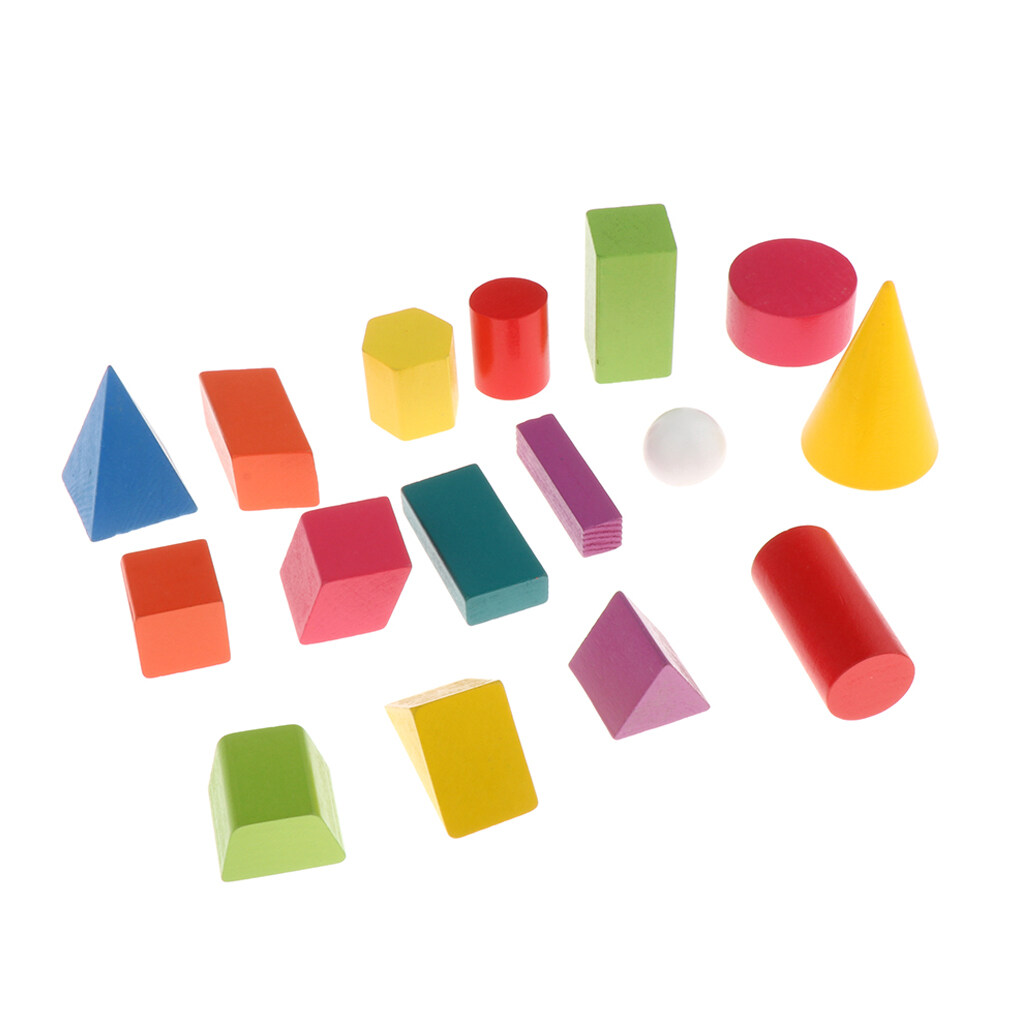 16pcs Educational Toy Geometric Solid Cubes Geometry Teaching Visual Aids 