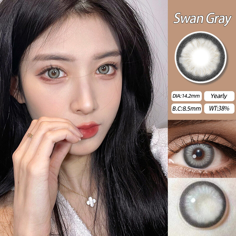 (COD) (0.00-8.00) kính áp tròng O2 GIRL contact lenses ống kính tiếp xúc màu xám 145mm ống kính tiếp