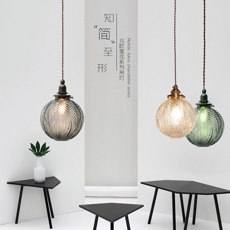 Creative personality retro glass chandelier cafe living room LED shop restaurant light ราคา 1,499 บาท*ส่งฟรี